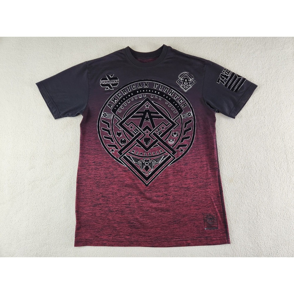 American Fighter Mens Buckle Short Sleeve Tee Size Large Y2K Streetwear MMA - Picture 1 of 9